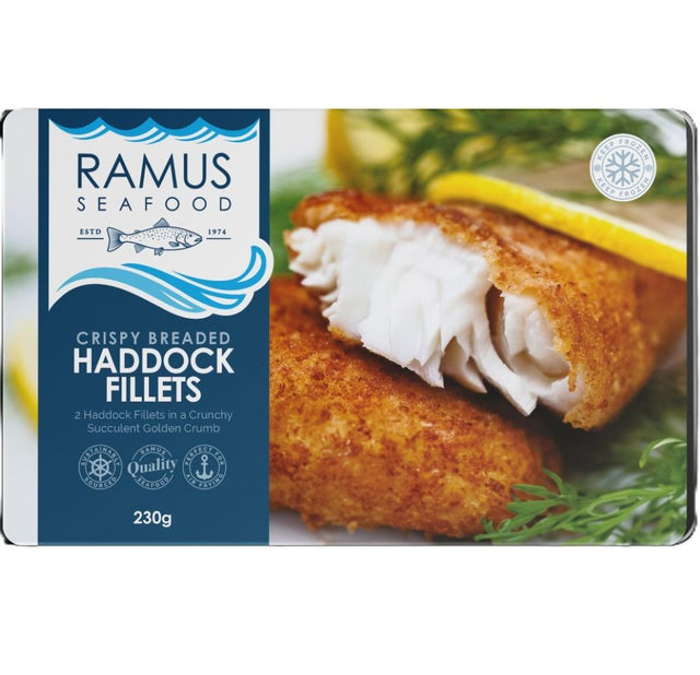 Ramus Seafood Frozen Crispy Breaded Haddock 240g - Greenlands Health Store