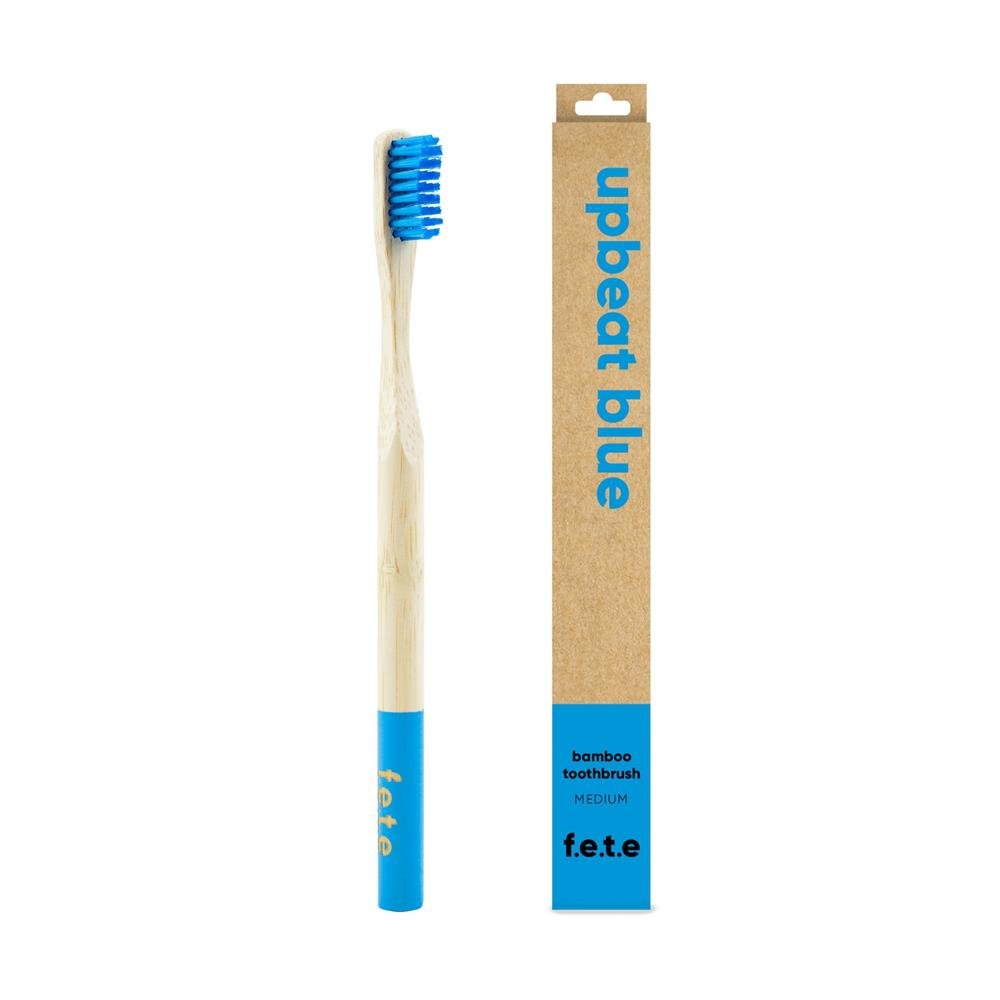 Bamboo Toothbrush Upbeat Blue - Bright Blue Medium 1 Unit - Greenlands Health Store