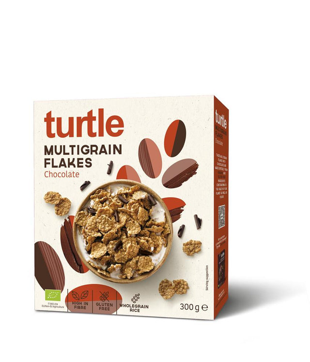 Turtle Multigrain Flakes with Dark Chocolate 300g Organic GF - Greenlands Health Store