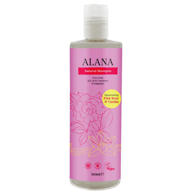 Pink Rose & Vanilla Natural Shampoo 500ml - Greenlands Health Store