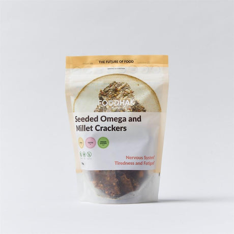 Foodhak Seeded Omega and Millet Crackers 100g - Greenlands Health Store