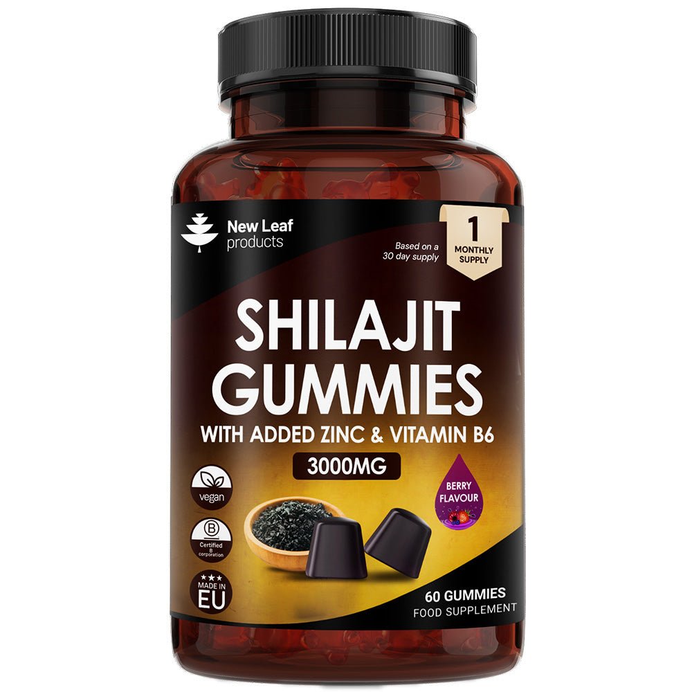 Shilajit + Zinc & Vitamin B6 3000mg 60 Vegan Berry Gummies - Greenlands Health Store