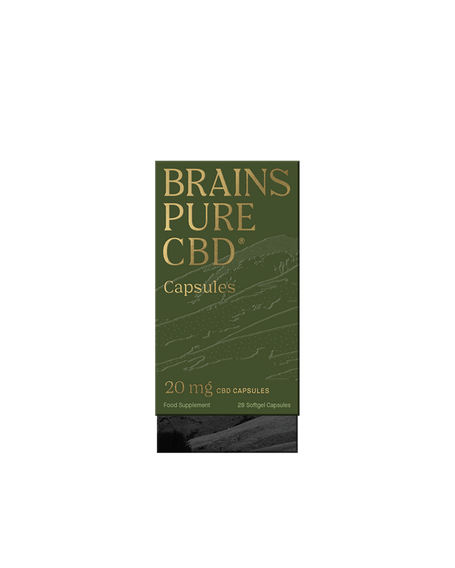 Brains Pure CBD Oil Capsules 20mg 28 - Greenlands Health Store