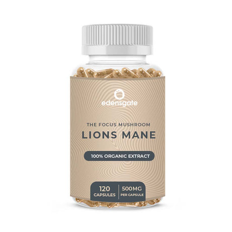 Lions Mane Mushroom Capsules - Premium Extract - 120 Capsules - Greenlands Health Store