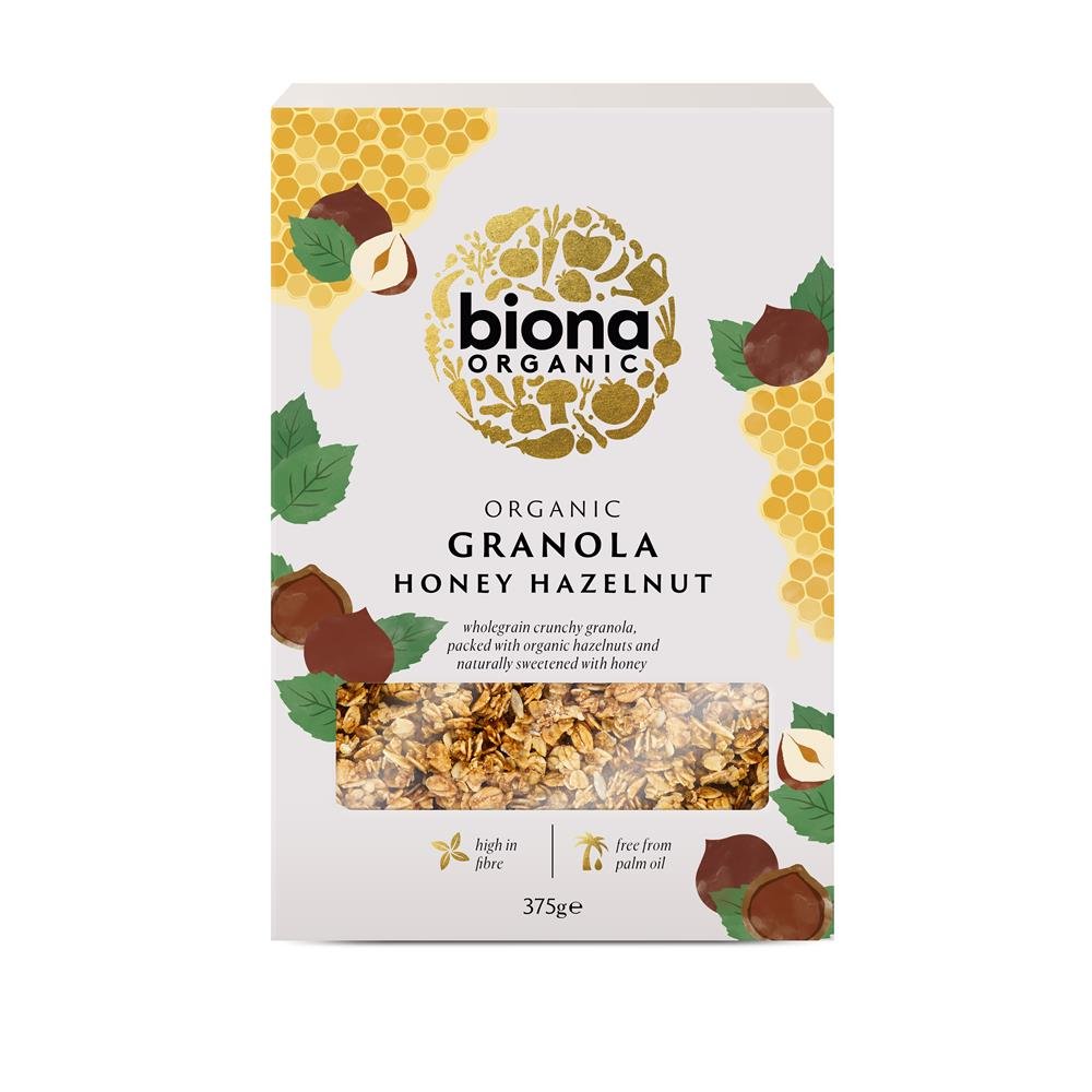 Organic Honey Hazelnut Crunchy Granola - No added sugar 375g - Greenlands Health Store