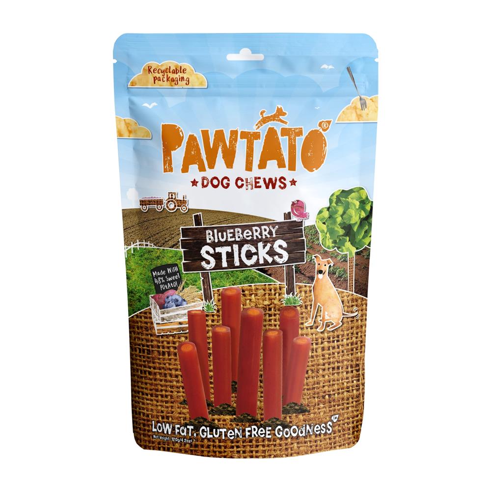 Pawtato Blueberry Sticks 120g - Greenlands Health Store