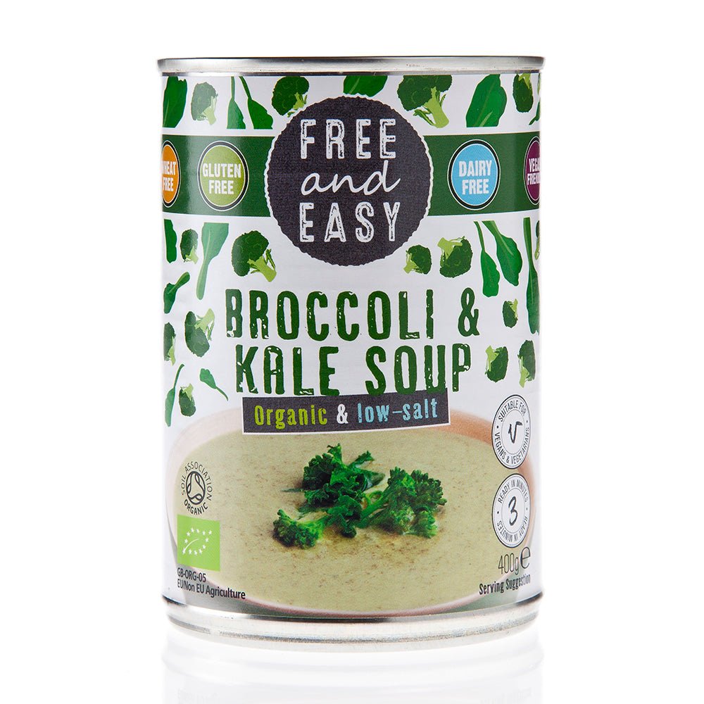 Free & Easy Low Salt Organic Broccoli & Kale Soup 400g - Greenlands Health Store