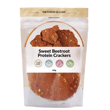 Foodhak Sweet Beetroot Protein Crackers 100g - Greenlands Health Store