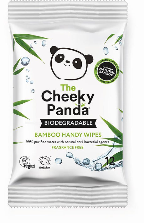 Biodegradable Bamboo Handy Wipes 12 Wipes - Greenlands Health Store