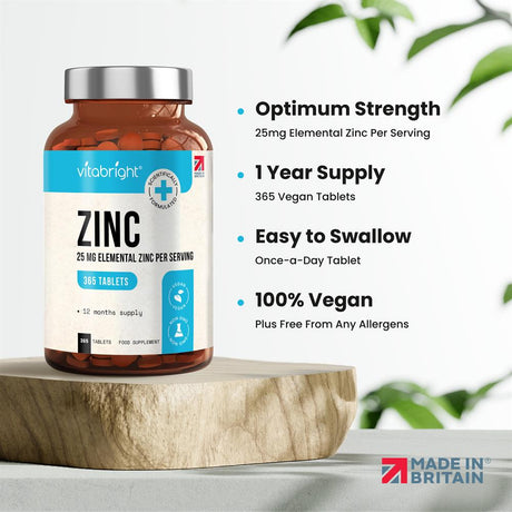 Zinc Bisglycinate with Copper - 25mg per tablet 400 tablets - Greenlands Health Store