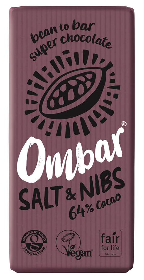 Ombar Salt & Nibs 70g organic and vegan - Greenlands Health Store