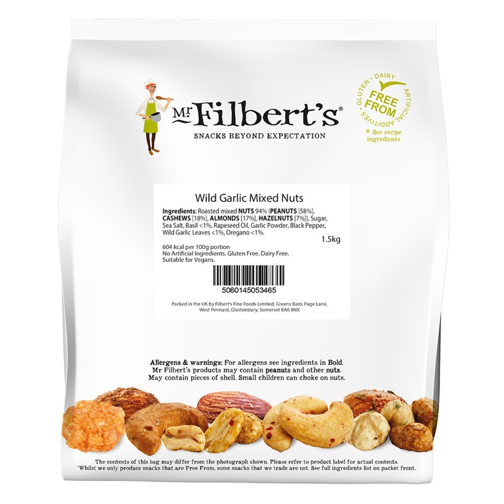 Mr Filberts Wild Garlic Mixed Nuts 1.5kg - Greenlands Health Store