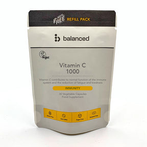 Vitamin C 1000 30 Veggie Caps - Refill Pouch - Greenlands Health Store