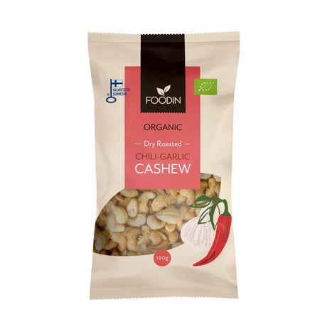 Organic Dry Roasted Chili - Garlic Cashew 120g - Greenlands Health Store