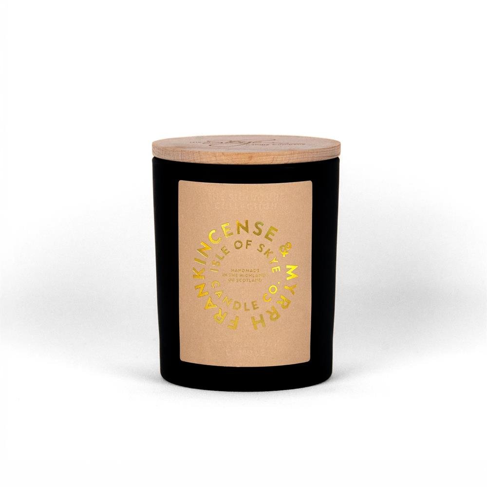 Frankincense & Myrrh Black Candle 9.5cm x 8cm x 8cm - Greenlands Health Store
