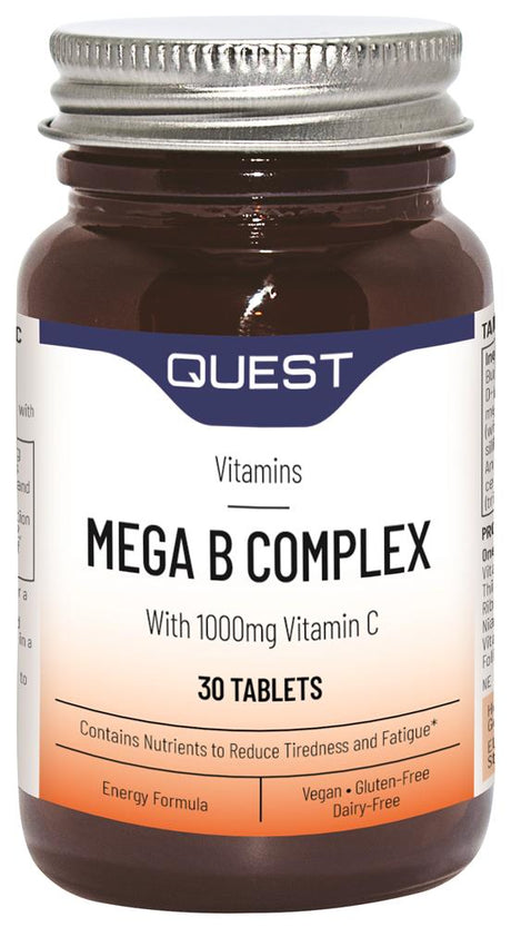 MEGA B COMPLEX + 1000mg VIT C 30 tabs - Greenlands Health Store