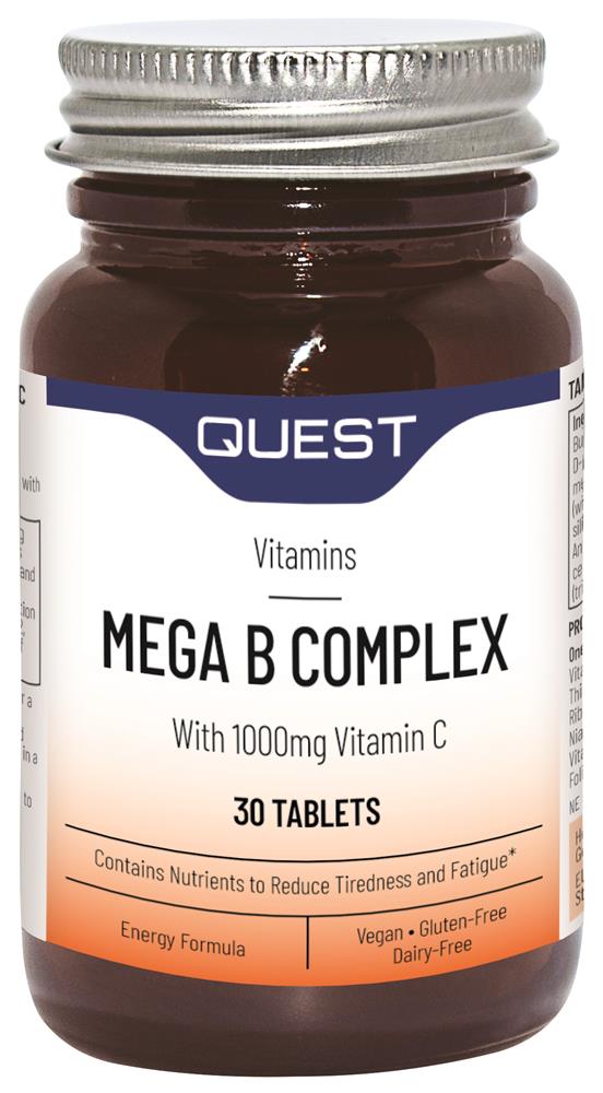 MEGA B COMPLEX + 1000mg VIT C 30 tabs - Greenlands Health Store