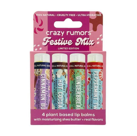 Crazy Rumors Festive Mix Lip Balms (4 pack) - Greenlands Health Store