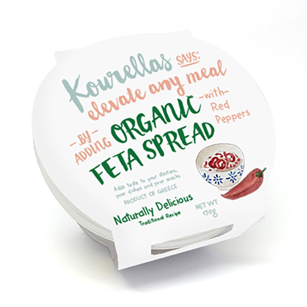 Organic Feta Spread with Red Pepper 150g - Greenlands Health Store