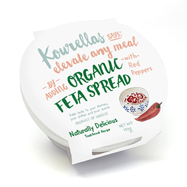 Organic Feta Spread with Red Pepper 150g - Greenlands Health Store