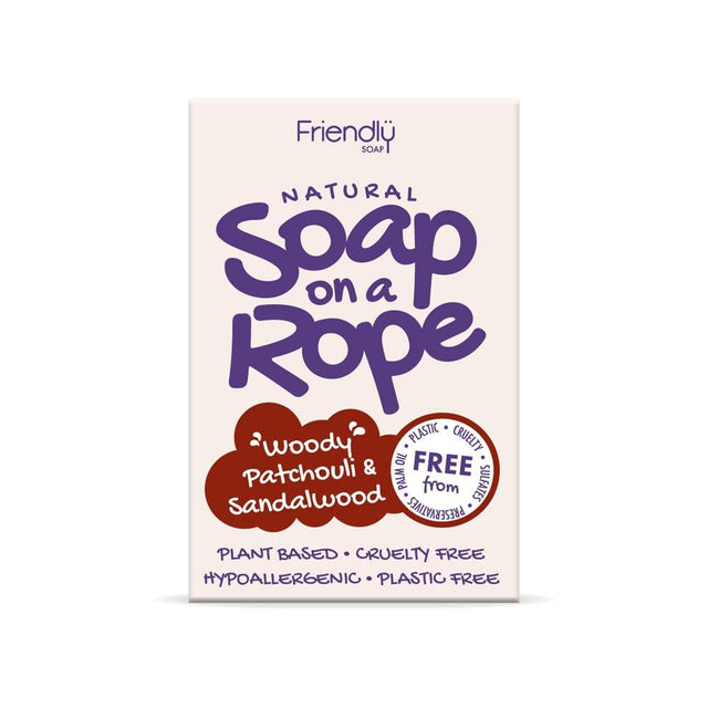 Patchouli & Sandalwood - Natural Soap On A Rope 125g - Greenlands Health Store