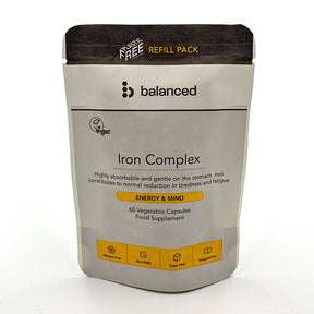 Iron Complex 60 Veggie Caps - Refill Pouch - Greenlands Health Store