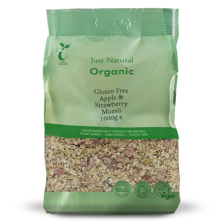 Organic Gluten Free Apple & Strawberry Muesli 1000g - Greenlands Health Store