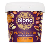 Biona Organic Peanut Butter Crunchy Salted 1KG - Greenlands Health Store