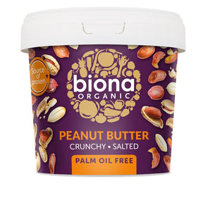 Biona Organic Peanut Butter Crunchy Salted 1KG - Greenlands Health Store