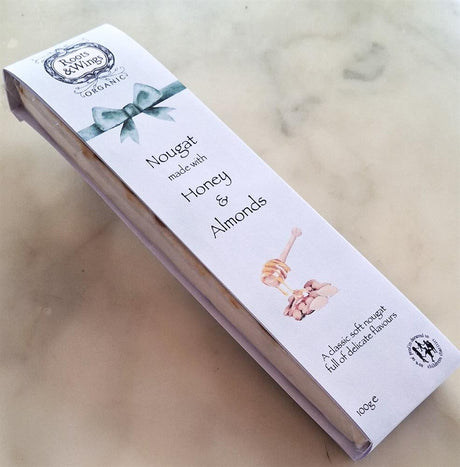Roots & Wings Organic Nougat made with Honey & Almonds 100g - Greenlands Health Store