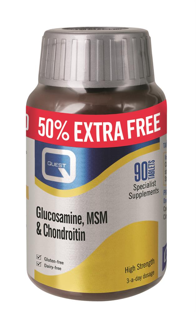 Glucosamine MSM & Chondroitin Extra Fill 60 + 30 Tablets - Greenlands Health Store