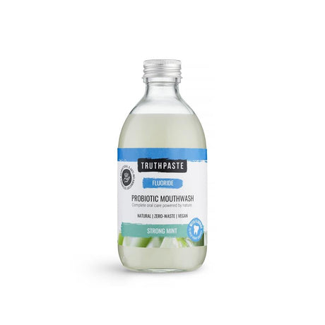 Truthpaste Probiotic Mouthwash Strong Mint (With Fluoride) 300ml - Greenlands Health Store