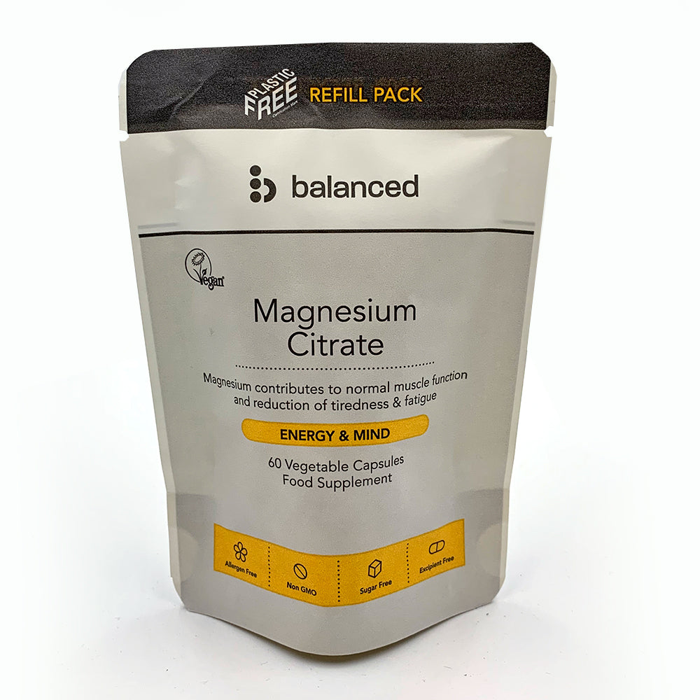 Magnesium Citrate 60 Veggie Caps - Refill Pouch - Greenlands Health Store