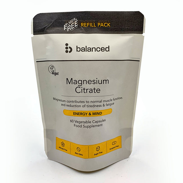 Magnesium Citrate 60 Veggie Caps - Refill Pouch - Greenlands Health Store