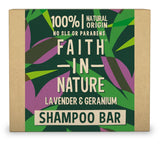 Faith in Nature Shampoo Bar Lavender & Geranium 85gm - Greenlands Health Store