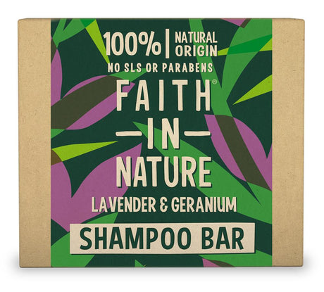 Faith in Nature Shampoo Bar Lavender & Geranium 85gm - Greenlands Health Store