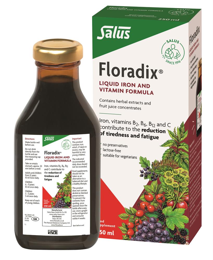 Floradix liquid iron formula 250ml - Greenlands Health Store