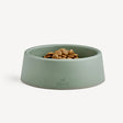 A sturdy food and water dog bowl. Olive Green. 1 large bowl - Greenlands Health Store