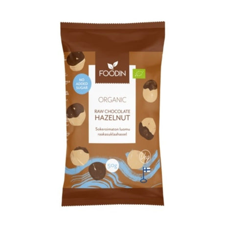 Organic Raw Chocolate No Added Sugar Hazelnut 50g - Greenlands Health Store