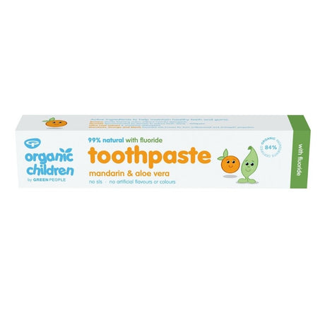 Organic Children Mandarin & Aloe Vera Toothpaste with Fluoride - Greenlands Health Store
