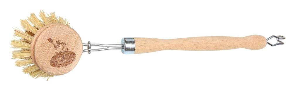 Handmade Beechwood Wooden Dish Brush with Fiber Bristles - Greenlands Health Store