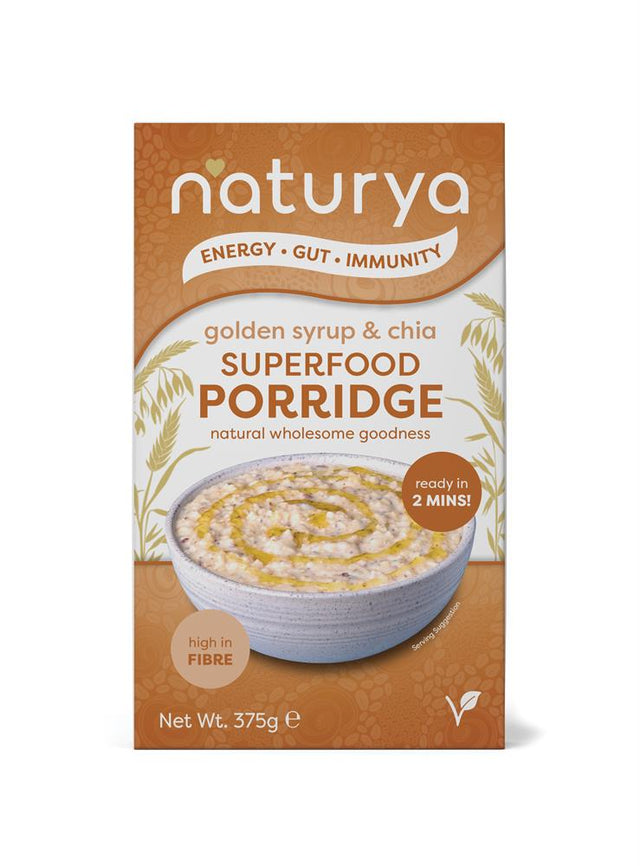 Naturya Superfood Porridge Golden Syrup & Chia 375g - Greenlands Health Store
