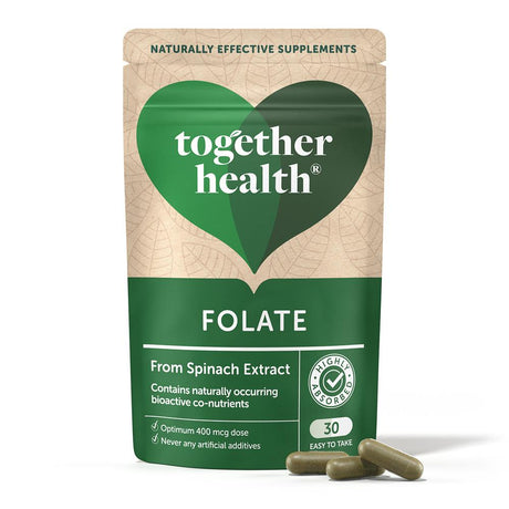 Together Health Natural Folate from Spinach 30 caps - Greenlands Health Store