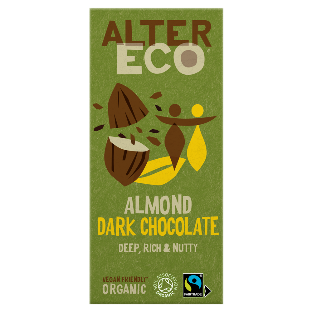 AlterEco Organic Dark Chocolate with Almond 100g - Greenlands Health Store
