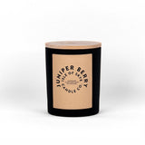 Juniper Berry Black Natural Soy Wax Candle 9.5cm x 8cm x 8cm - Greenlands Health Store