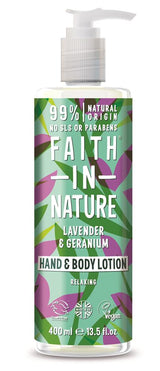 Faith in Nature Lavender & Geranium Hand & Body Lotion 400ml - Greenlands Health Store