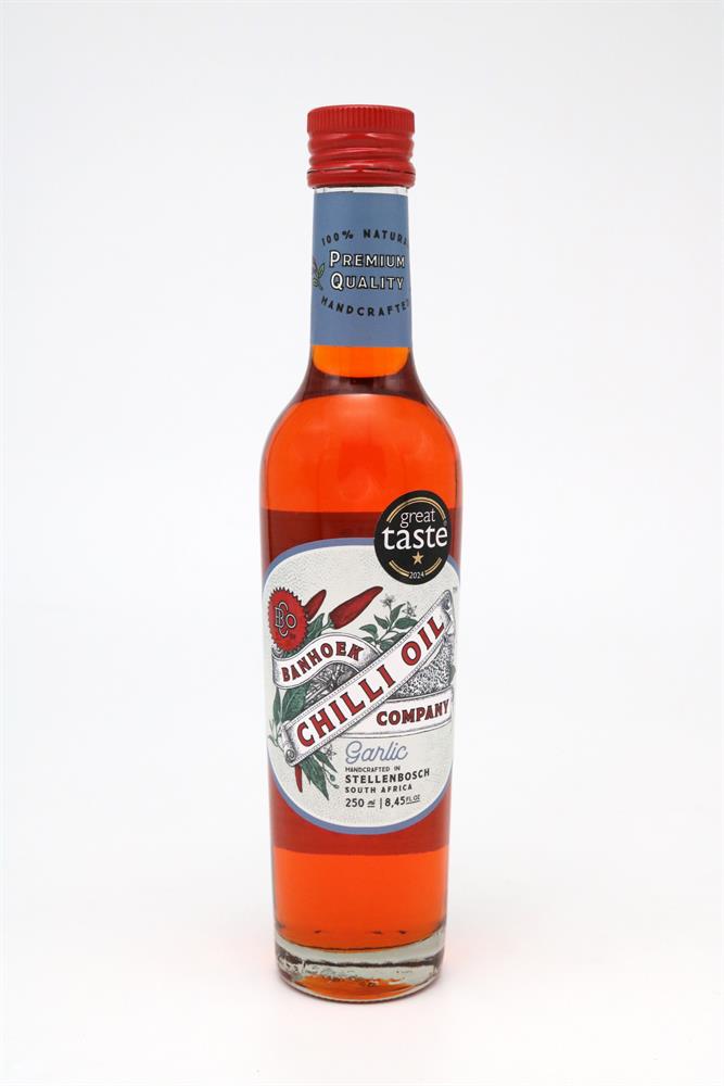 Banhoek Chilli Oil Infused with Garlic 250ml 100% Natural - Greenlands Health Store