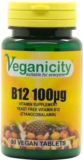 Vitamin B12 100ug 90 Vtabs to provide an essential vegan source - Greenlands Health Store