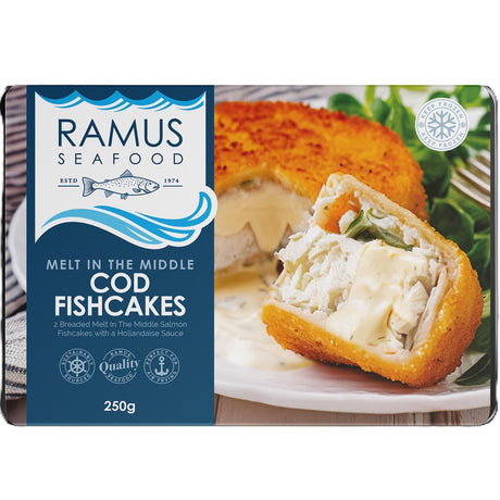 Ramus Seafood Frozen Melt in the Middle Cod Fishcakes 250g - Greenlands Health Store