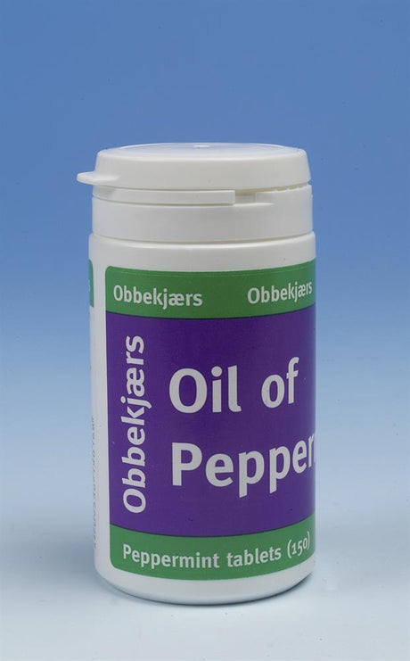 Obbekjaers Oil of Peppermint 150 tabs - Greenlands Health Store